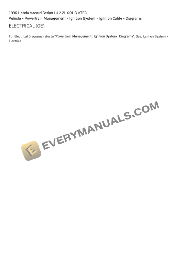 Honda Accord Sedan 1995 Electrical Diagrams L4-2.2L SOHC VTEC 6 Honda Accord Sedan 1995 Electrical Diagrams L4-2.2L SOHC VTEC - Image 4