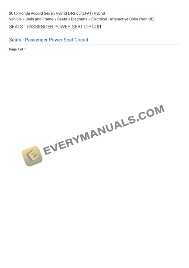 Honda Accord Sedan Hybrid 2015 Electrical Diagrams L4-2.0L (LFA1) Hybrid 4 Honda Accord Sedan Hybrid 2015 Electrical Diagrams L4-2.0L (LFA1) Hybrid - Image 2