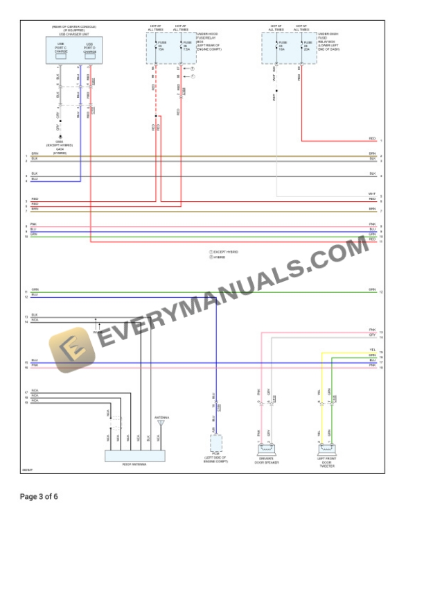 Honda Accord Sedan Hybrid 2019 Electrical Diagrams L4-2.0L (LFB2) Hybrid 4 Honda Accord Sedan Hybrid 2019 Electrical Diagrams L4-2.0L (LFB2) Hybrid - Image 2