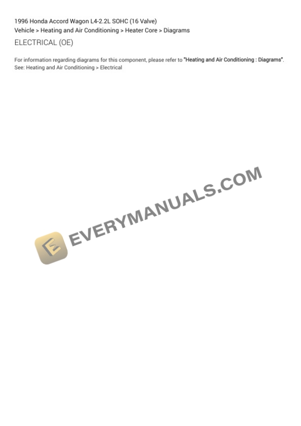 Honda Accord Wagon 1996 Electrical Diagrams L4-2.2L SOHC (16 Valve) 6 Honda Accord Wagon 1996 Electrical Diagrams L4-2.2L SOHC (16 Valve) - Image 4