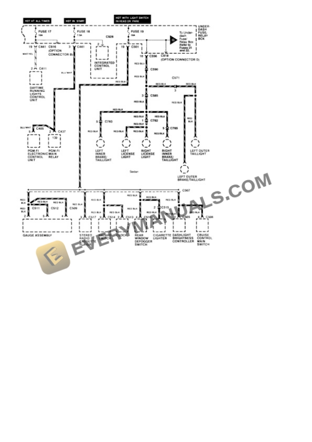 Honda Civic 1992 Electrical Diagrams L4-1493cc 1.5L SOHC (16 valve) 4 Honda Civic 1992 Electrical Diagrams L4-1493cc 1.5L SOHC (16 valve) - Image 2