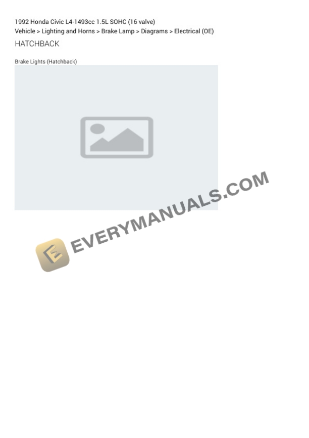 Honda Civic 1992 Electrical Diagrams L4-1493cc 1.5L SOHC (16 valve) 5 Honda Civic 1992 Electrical Diagrams L4-1493cc 1.5L SOHC (16 valve) - Image 3