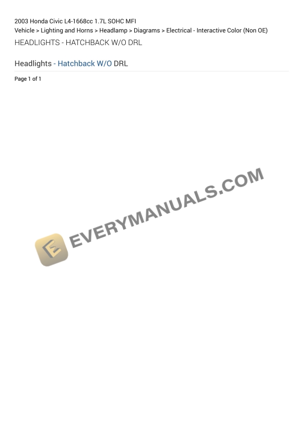 Honda Civic 2003 Electrical Diagrams L4-1668cc 1.7L SOHC MFI 2 honda civic 2003 electrical diagrams l4 1668cc 17l sohc mfi 1