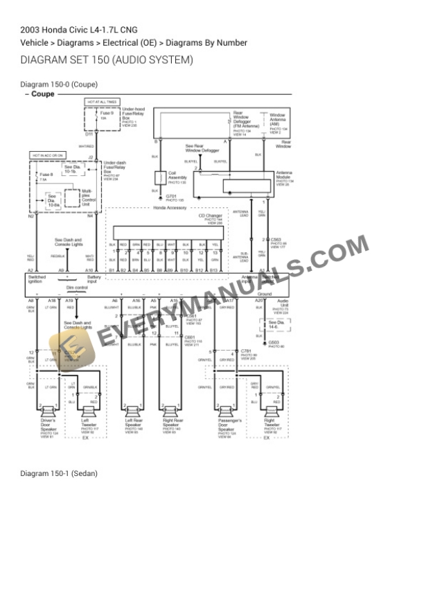 Honda Civic 2003 Electrical Diagrams L4-1.7L CNG 5 Honda Civic 2003 Electrical Diagrams L4-1.7L CNG - Image 3