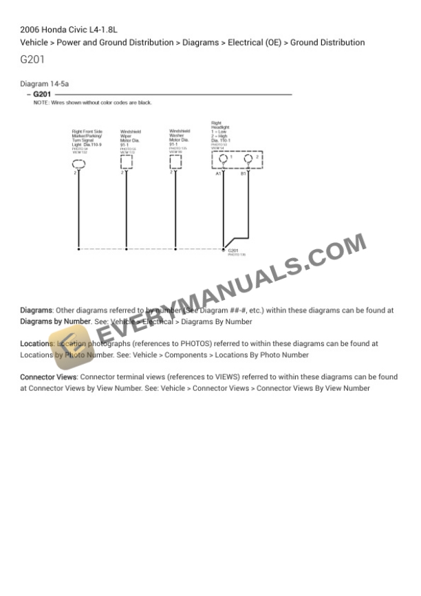 Honda Civic 2006 Electrical Diagrams L4-1.8L 6 Honda Civic 2006 Electrical Diagrams L4-1.8L - Image 4