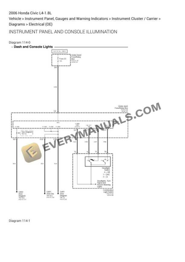 Honda Civic 2006 Electrical Diagrams L4-1.8L 7 Honda Civic 2006 Electrical Diagrams L4-1.8L - Image 5