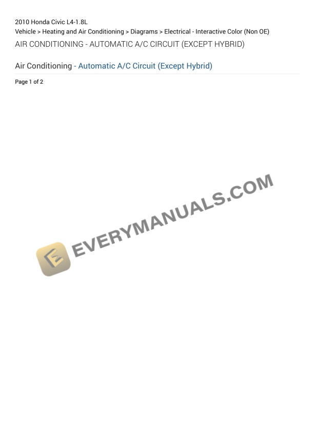 Honda Civic 2010 Electrical Diagrams L4-1.8L 2 honda civic 2010 electrical diagrams l4 18l 1