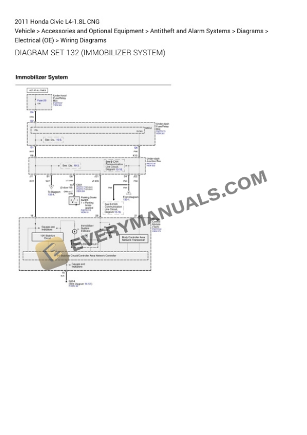 Honda Civic 2011 Electrical Diagrams L4-1.8L CNG 4 Honda Civic 2011 Electrical Diagrams L4-1.8L CNG - Image 2