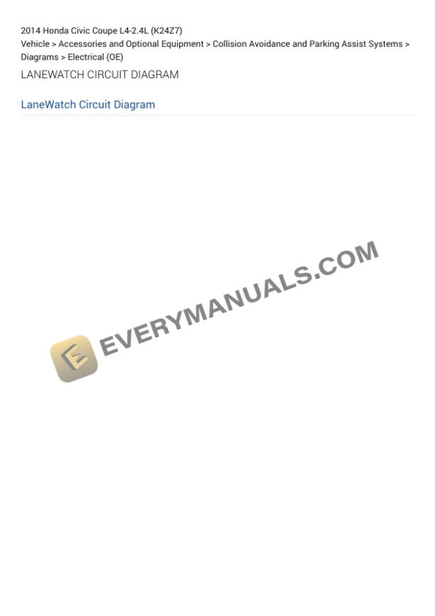 Honda Civic Coupe 2014 Electrical Diagrams L4-2.4L (K24Z7) 7 Honda Civic Coupe 2014 Electrical Diagrams L4-2.4L (K24Z7) - Image 5