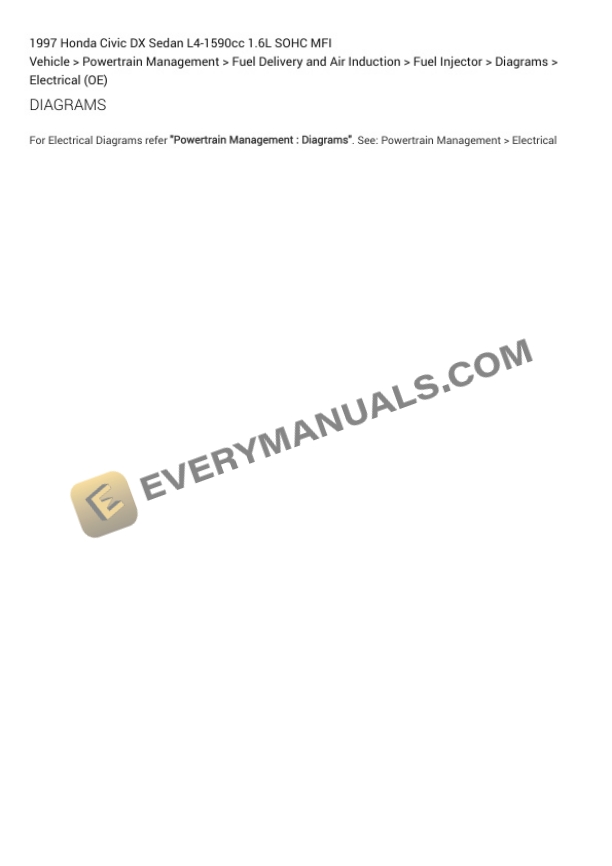 Honda Civic DX Sedan 1997 Electrical Diagrams L4-1590cc 1.6L SOHC MFI 4 Honda Civic DX Sedan 1997 Electrical Diagrams L4-1590cc 1.6L SOHC MFI - Image 2