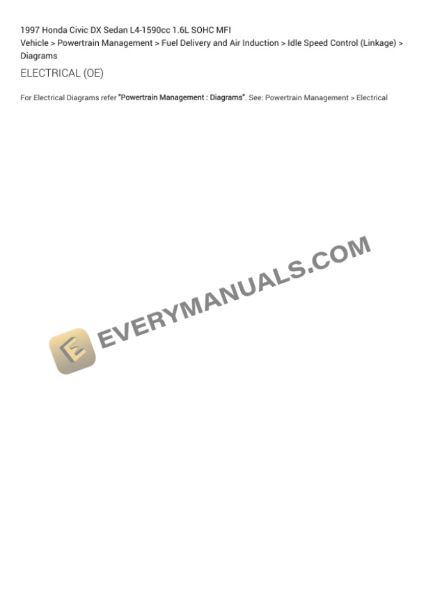 Honda Civic DX Sedan 1997 Electrical Diagrams L4-1590cc 1.6L SOHC MFI 5 Honda Civic DX Sedan 1997 Electrical Diagrams L4-1590cc 1.6L SOHC MFI - Image 3