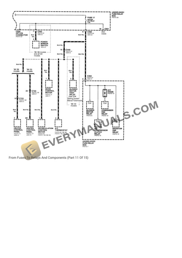 Honda Civic DX Sedan 1999 Electrical Diagrams L4-1590cc 1.6L SOHC MFI 7 Honda Civic DX Sedan 1999 Electrical Diagrams L4-1590cc 1.6L SOHC MFI - Image 5