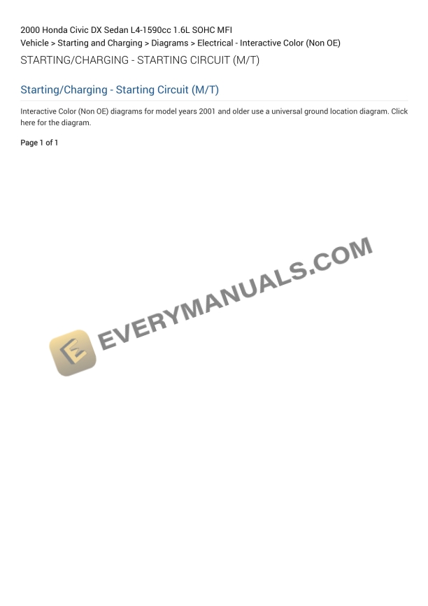 Honda Civic DX Sedan 2000 Electrical Diagrams L4-1590cc 1.6L SOHC MFI 3 Honda Civic DX Sedan 2000 Electrical Diagrams L4-1590cc 1.6L SOHC MFI