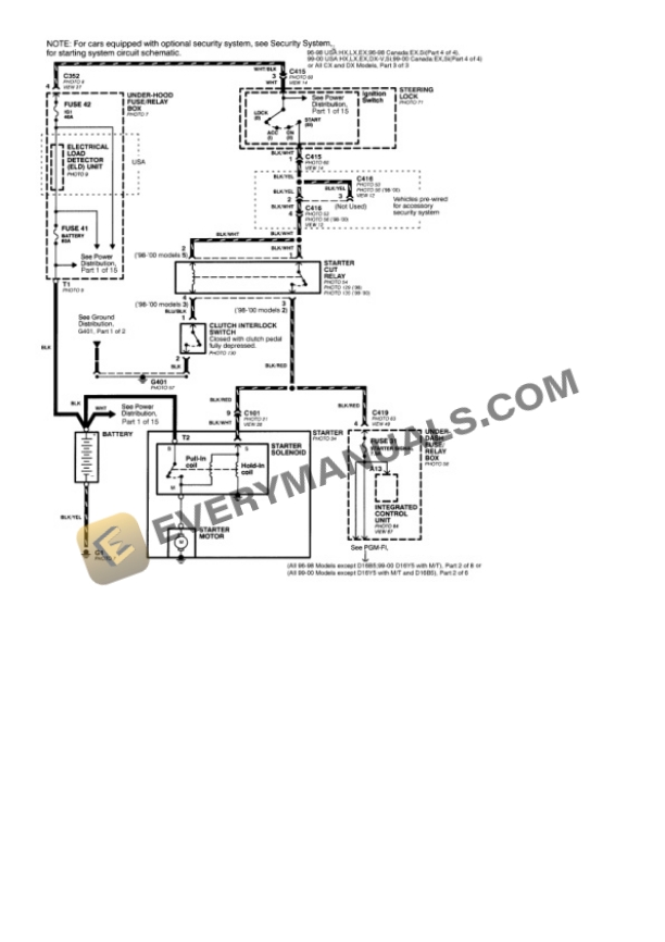 Honda Civic DX Sedan 2000 Electrical Diagrams L4-1590cc 1.6L SOHC MFI 7 Honda Civic DX Sedan 2000 Electrical Diagrams L4-1590cc 1.6L SOHC MFI - Image 5