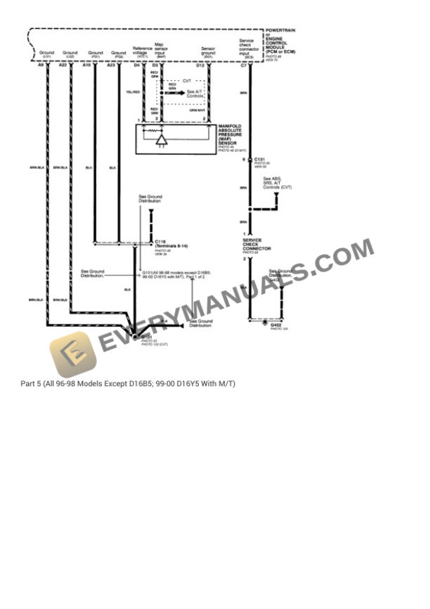 Honda Civic EX Coupe 1997 Electrical Diagrams L4-1590cc 1.6L SOHC (VTEC) MFI 6 Honda Civic EX Coupe 1997 Electrical Diagrams L4-1590cc 1.6L SOHC (VTEC) MFI - Image 4