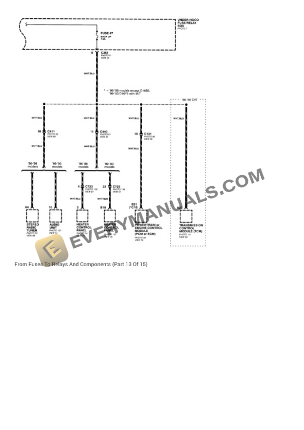 Honda Civic EX Coupe 1997 Electrical Diagrams L4-1590cc 1.6L SOHC (VTEC) MFI 7 Honda Civic EX Coupe 1997 Electrical Diagrams L4-1590cc 1.6L SOHC (VTEC) MFI - Image 5