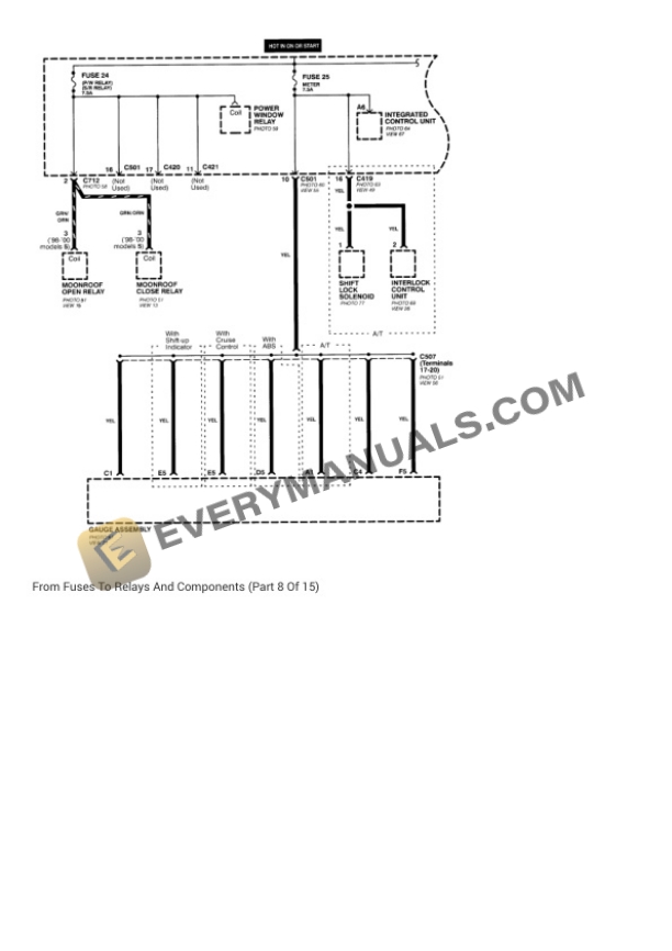Honda Civic EX Coupe 1999 Electrical Diagrams L4-1590cc 1.6L SOHC (VTEC) MFI 7 Honda Civic EX Coupe 1999 Electrical Diagrams L4-1590cc 1.6L SOHC (VTEC) MFI - Image 5