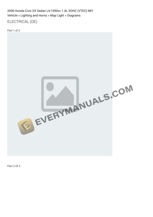 Honda Civic EX Sedan 2000 Electrical Diagrams L4-1590cc 1.6L SOHC (VTEC) MFI 5 Honda Civic EX Sedan 2000 Electrical Diagrams L4-1590cc 1.6L SOHC (VTEC) MFI - Image 3