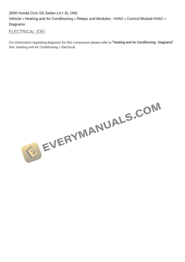 Honda Civic GX Sedan 2000 Electrical Diagrams L4-1.6L CNG 4 Honda Civic GX Sedan 2000 Electrical Diagrams L4-1.6L CNG - Image 2