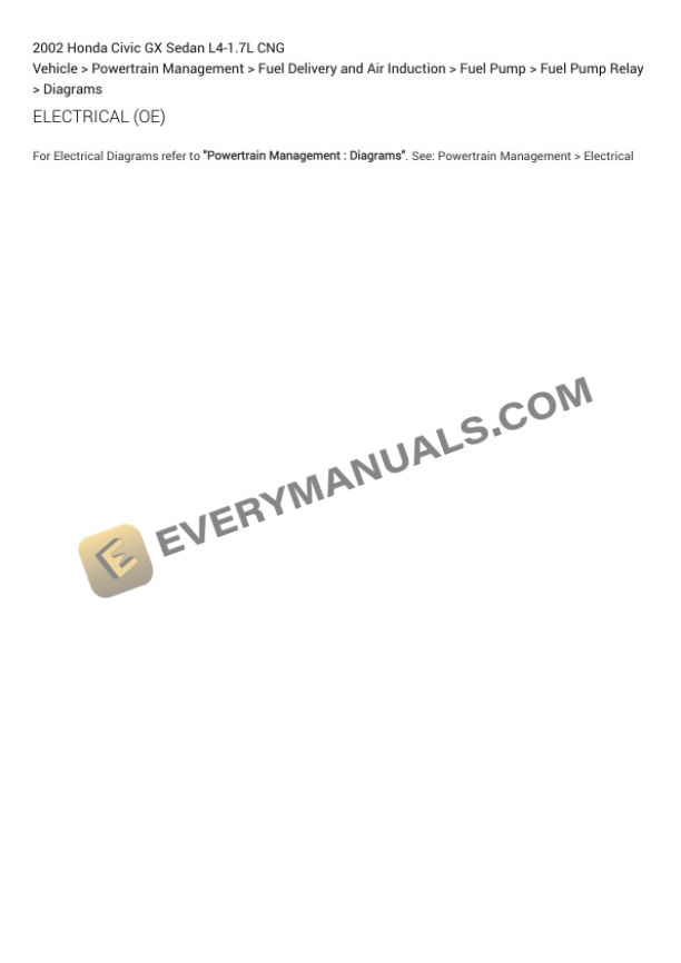 Honda Civic GX Sedan 2002 Electrical Diagrams L4-1.7L CNG 7 Honda Civic GX Sedan 2002 Electrical Diagrams L4-1.7L CNG - Image 5