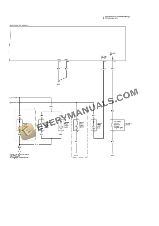 Honda Civic Hatchback Type-R 2019 Electrical Diagrams L4-2.0L Turbo (K20C1) 7 Honda Civic Hatchback Type-R 2019 Electrical Diagrams L4-2.0L Turbo (K20C1) - Image 5