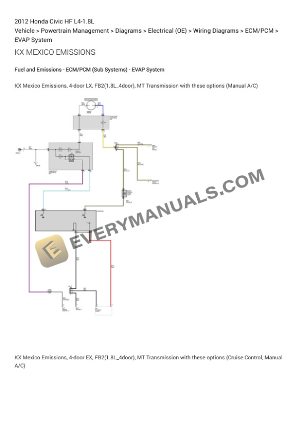 Honda Civic HF 2012 Electrical Diagrams L4-1.8L 5 Honda Civic HF 2012 Electrical Diagrams L4-1.8L - Image 3