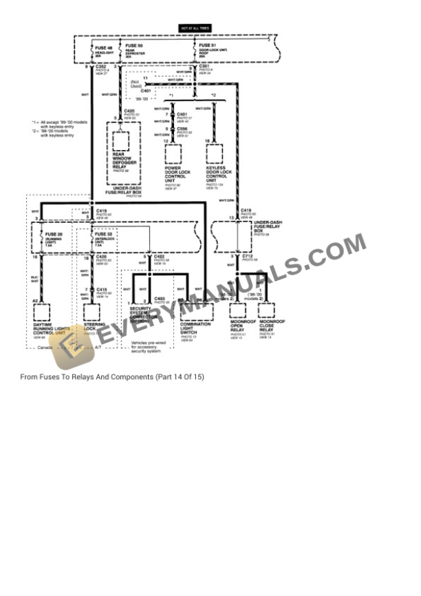 Honda Civic HX Coupe 2000 Electrical Diagrams L4-1590cc 1.6L SOHC (VTEC-E) MFI 5 Honda Civic HX Coupe 2000 Electrical Diagrams L4-1590cc 1.6L SOHC (VTEC-E) MFI - Image 3