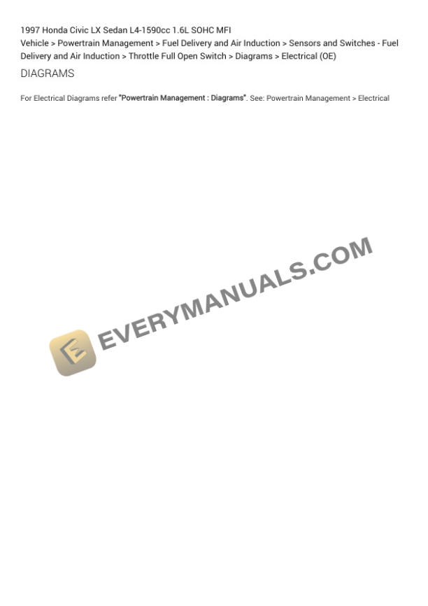 Honda Civic LX Sedan 1997 Electrical Diagrams L4-1590cc 1.6L SOHC MFI 4 Honda Civic LX Sedan 1997 Electrical Diagrams L4-1590cc 1.6L SOHC MFI - Image 2