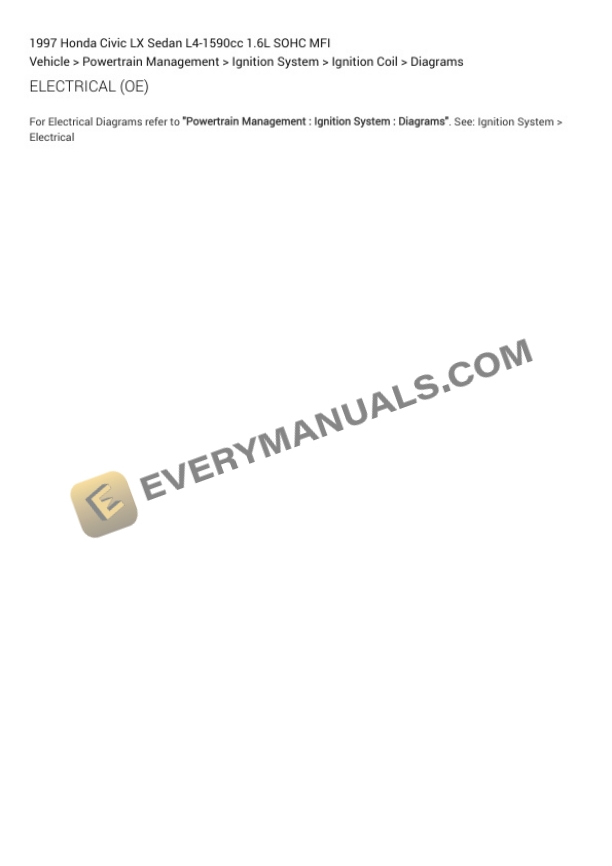 Honda Civic LX Sedan 1997 Electrical Diagrams L4-1590cc 1.6L SOHC MFI 5 Honda Civic LX Sedan 1997 Electrical Diagrams L4-1590cc 1.6L SOHC MFI - Image 3