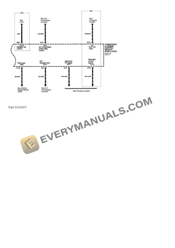 Honda Civic LX Sedan 1997 Electrical Diagrams L4-1590cc 1.6L SOHC MFI 6 Honda Civic LX Sedan 1997 Electrical Diagrams L4-1590cc 1.6L SOHC MFI - Image 4