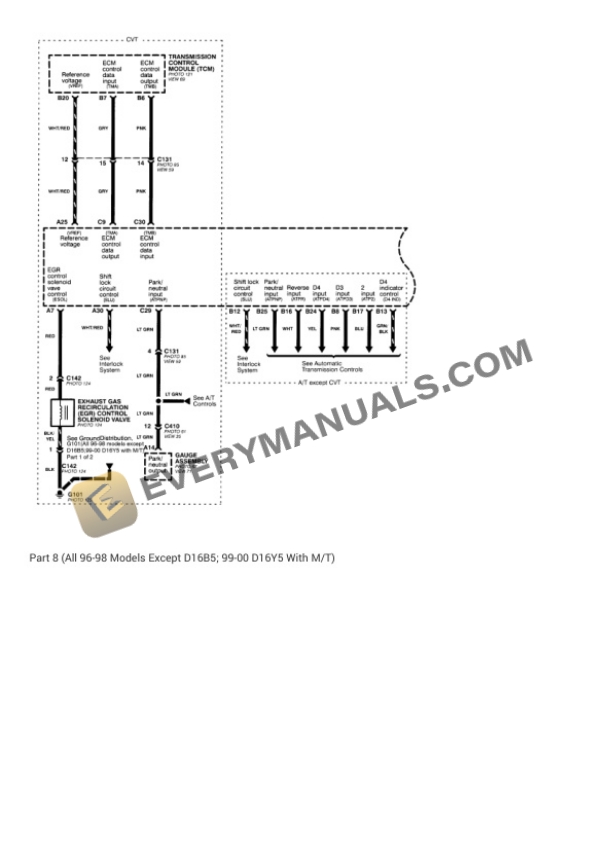 Honda Civic LX Sedan 1998 Electrical Diagrams L4-1590cc 1.6L SOHC MFI 6 Honda Civic LX Sedan 1998 Electrical Diagrams L4-1590cc 1.6L SOHC MFI - Image 4