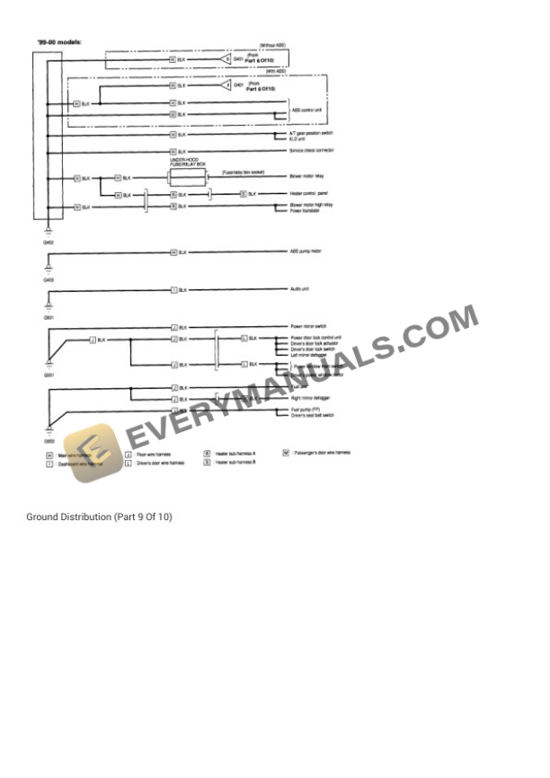 Honda Civic LX Sedan 1999 Electrical Diagrams L4-1590cc 1.6L SOHC MFI 5 Honda Civic LX Sedan 1999 Electrical Diagrams L4-1590cc 1.6L SOHC MFI - Image 3