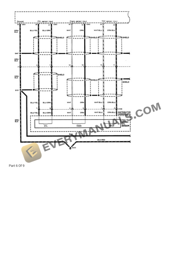 Honda Civic Sedan 1991 Electrical Diagrams L4-1493cc 1.5L SOHC (D15B2) TBI 6 Honda Civic Sedan 1991 Electrical Diagrams L4-1493cc 1.5L SOHC (D15B2) TBI - Image 4