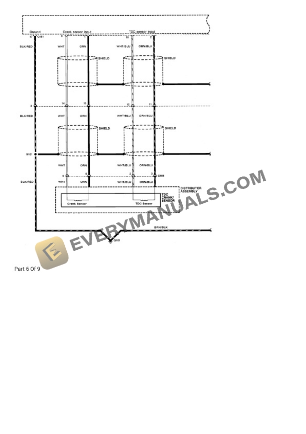 Honda Civic Sedan 1991 Electrical Diagrams L4-1590cc 1.6L SOHC (D16A6) MFI 6 Honda Civic Sedan 1991 Electrical Diagrams L4-1590cc 1.6L SOHC (D16A6) MFI - Image 4