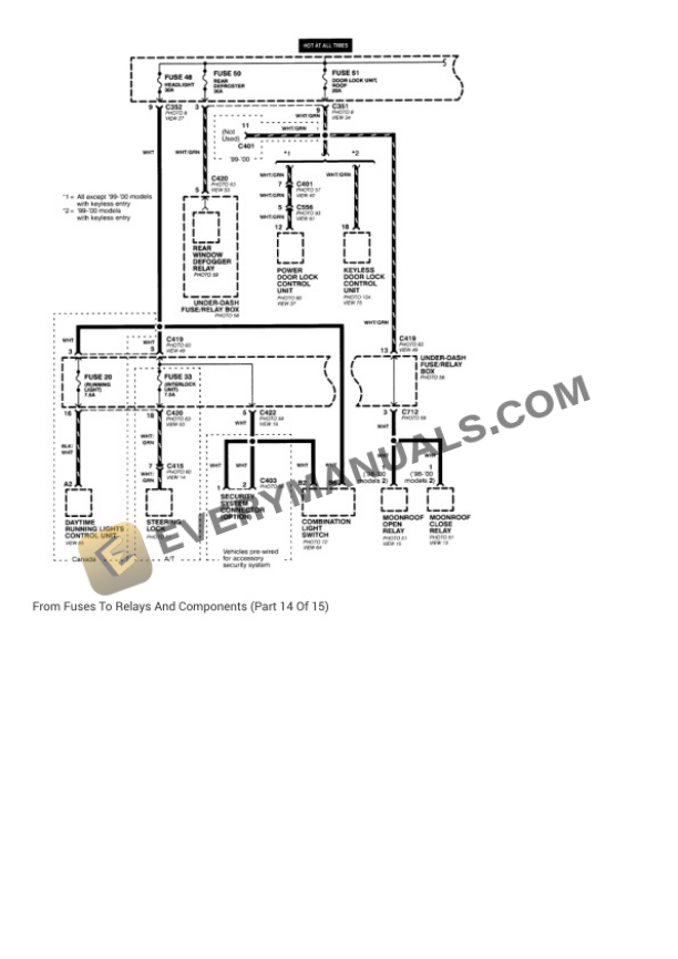 Honda Civic Sedan 1996 Electrical Diagrams L4-1.6L SOHC (16 Valve) 6 Honda Civic Sedan 1996 Electrical Diagrams L4-1.6L SOHC (16 Valve) - Image 4