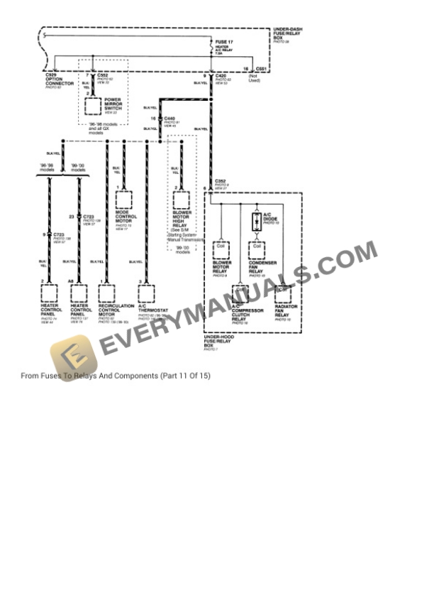 Honda Civic Sedan 1996 Electrical Diagrams L4-1.6L SOHC (VTEC) 6 Honda Civic Sedan 1996 Electrical Diagrams L4-1.6L SOHC (VTEC) - Image 4