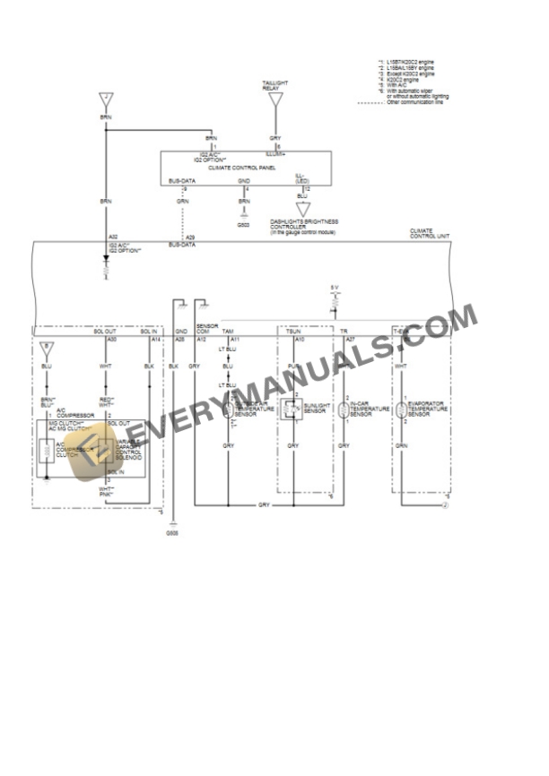 Honda Civic Sedan 2019 Electrical Diagrams L4-1.5L Turbo (L15B7) 5 Honda Civic Sedan 2019 Electrical Diagrams L4-1.5L Turbo (L15B7) - Image 3