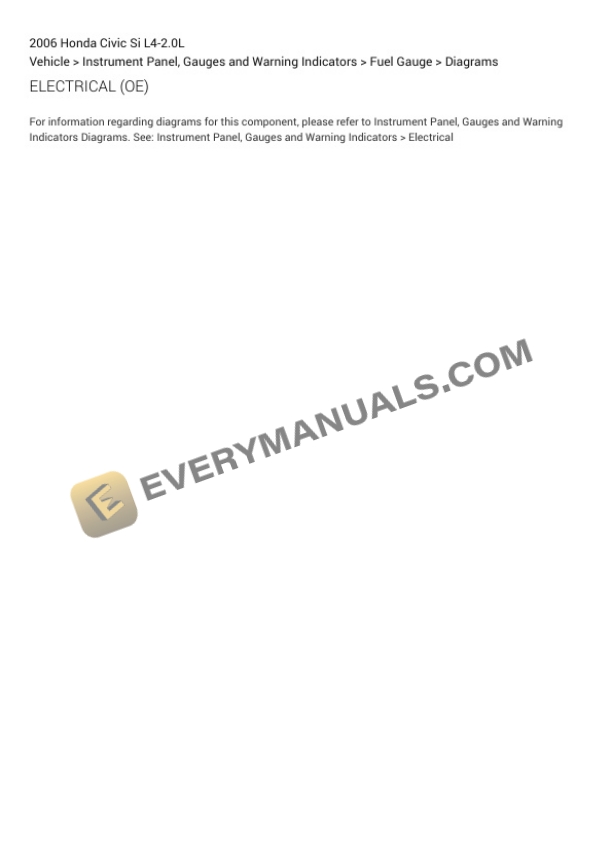 Honda Civic Si 2006 Electrical Diagrams L4-2.0L 6 Honda Civic Si 2006 Electrical Diagrams L4-2.0L - Image 4
