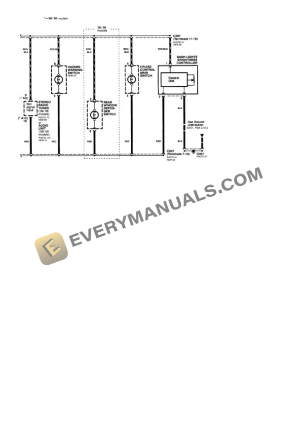 Honda Civic VP Sedan 1999 Electrical Diagrams L4-1590cc 1.6L SOHC MFI 4 Honda Civic VP Sedan 1999 Electrical Diagrams L4-1590cc 1.6L SOHC MFI - Image 2