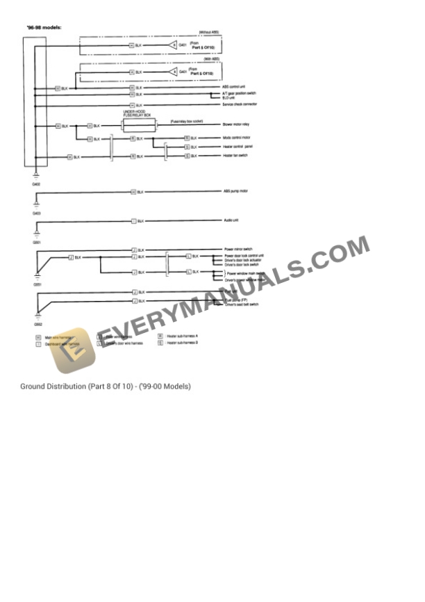 Honda Civic VP Sedan 1999 Electrical Diagrams L4-1590cc 1.6L SOHC MFI 5 Honda Civic VP Sedan 1999 Electrical Diagrams L4-1590cc 1.6L SOHC MFI - Image 3