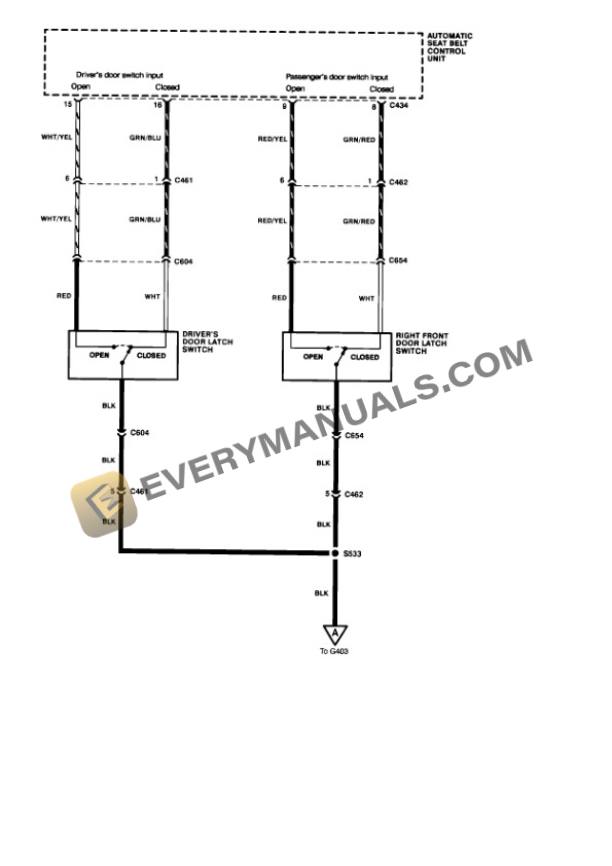 Honda Civic Wagon 4WD 1991 Electrical Diagrams L4-1590cc 1.6L SOHC (D16A6) MFI 6 Honda Civic Wagon 4WD 1991 Electrical Diagrams L4-1590cc 1.6L SOHC (D16A6) MFI - Image 4