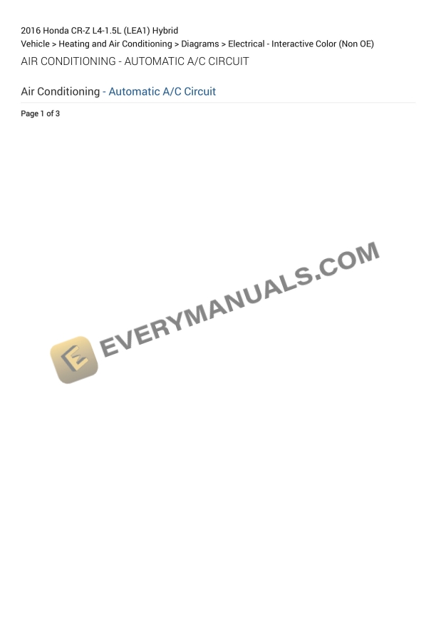honda cr z 2016 electrical diagrams l4 15l lea1 hybrid 1