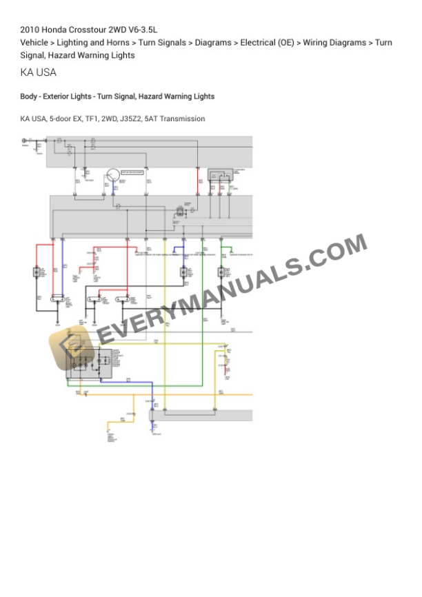 Honda Crosstour 2WD 2010 Electrical Diagrams V6-3.5L 4 Honda Crosstour 2WD 2010 Electrical Diagrams V6-3.5L - Image 2