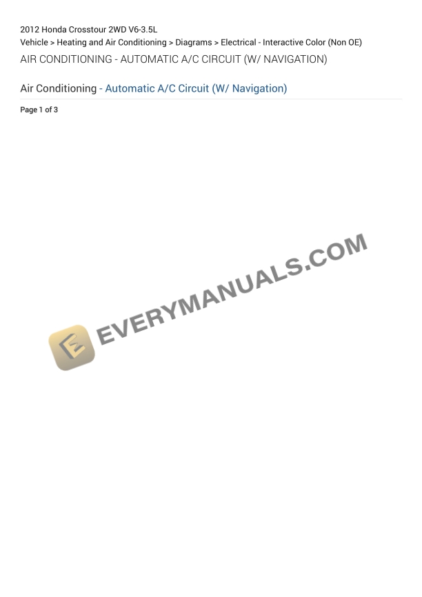 honda crosstour 2wd 2012 electrical diagrams v6 35l 1