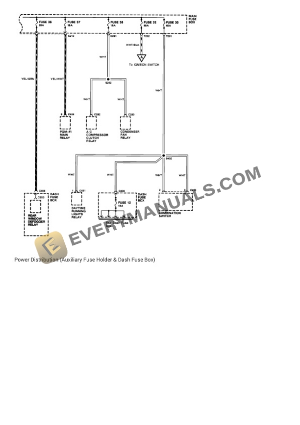 Honda CRX DX 1990 Electrical Diagrams L4-1493cc 1.5L SOHC (D15B2) TBI 7 Honda CRX DX 1990 Electrical Diagrams L4-1493cc 1.5L SOHC (D15B2) TBI - Image 5