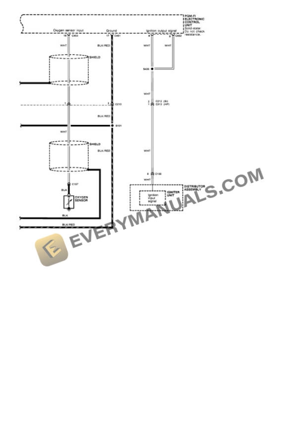 Honda CRX HF 1991 Electrical Diagrams L4-1493cc 1.5L SOHC (D15B6) MFI 5 Honda CRX HF 1991 Electrical Diagrams L4-1493cc 1.5L SOHC (D15B6) MFI - Image 3