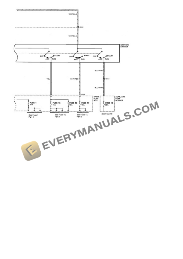 Honda CRX Si 1989 Electrical Diagrams L4-1590cc 1.6L SOHC (D16A6) MFI 6 Honda CRX Si 1989 Electrical Diagrams L4-1590cc 1.6L SOHC (D16A6) MFI - Image 4