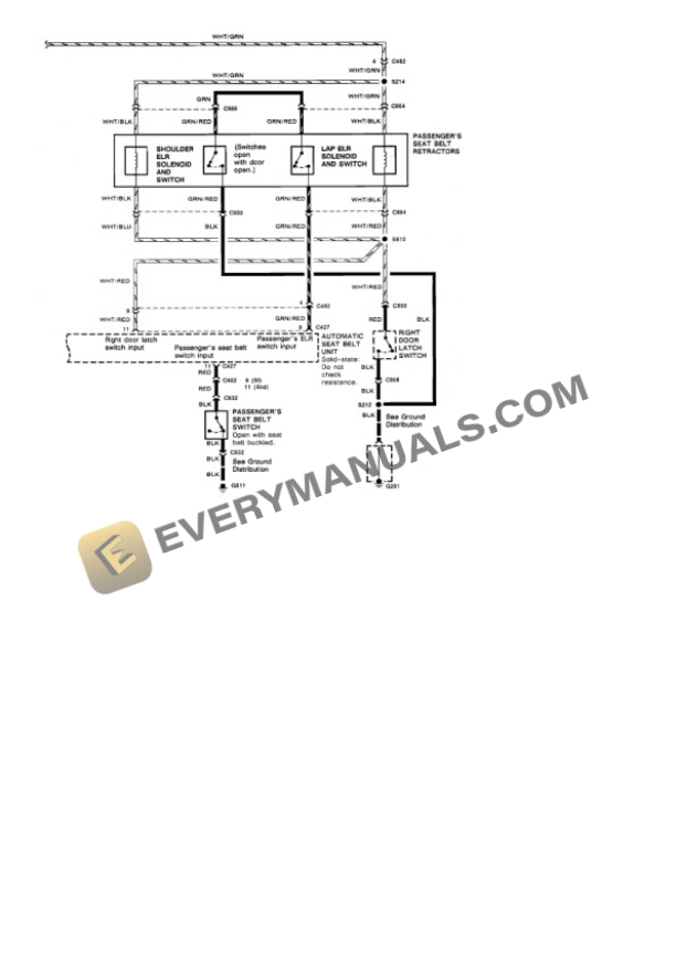 Honda CRX Si 1989 Electrical Diagrams L4-1590cc 1.6L SOHC (D16A6) MFI 7 Honda CRX Si 1989 Electrical Diagrams L4-1590cc 1.6L SOHC (D16A6) MFI - Image 5