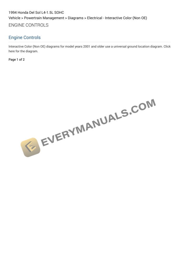 Honda Del Sol 1994 Electrical Diagrams L4-1.5L SOHC 1 honda del sol 1994 electrical diagrams l4 15l sohc 1