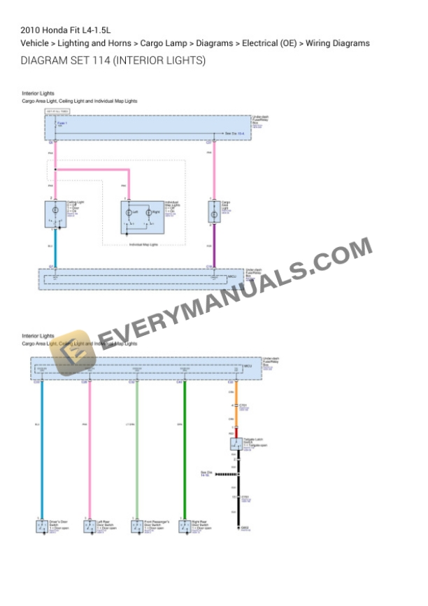 Honda Fit 2010 Electrical Diagrams L4-1.5L 4 Honda Fit 2010 Electrical Diagrams L4-1.5L - Image 2